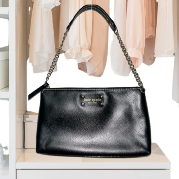 kate spade Handbags - Kate Spade Women's Black Evening Bag With Gold Hardware
